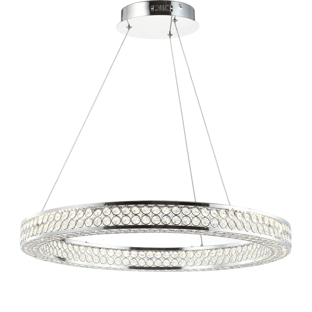 Benton Round Integrated Led Crystal/Metal Pendant. Picture 1