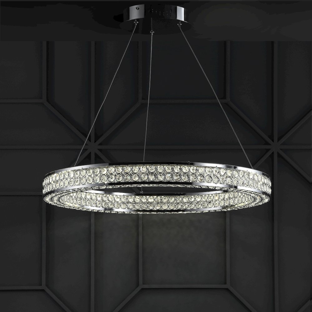 Benton Round Integrated Led Crystal/Metal Pendant. Picture 7