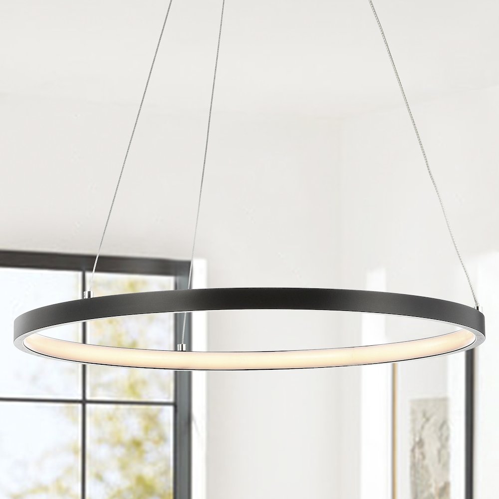 Brice Modern Contemporary Iron Integrated Led Pendant. Picture 13