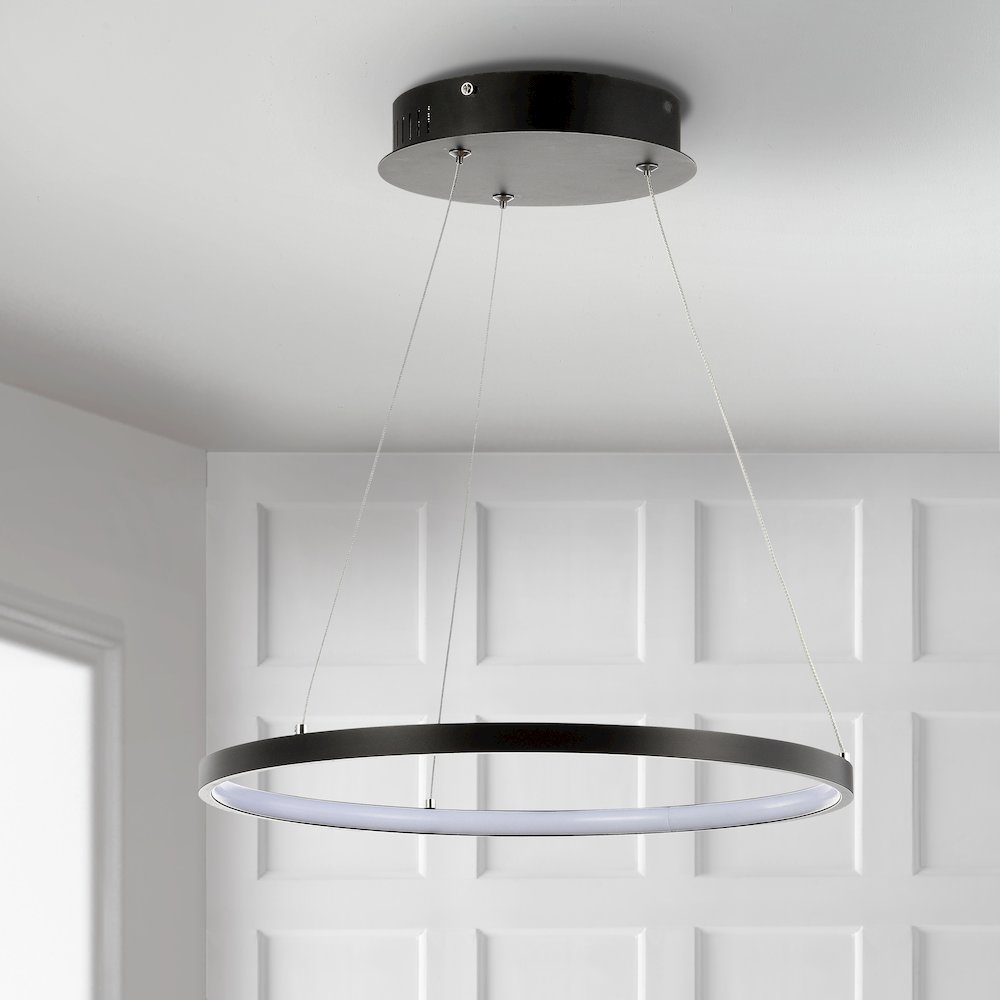 Brice Modern Contemporary Iron Integrated Led Pendant. Picture 10