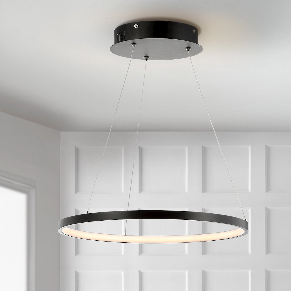 Brice Modern Contemporary Iron Integrated Led Pendant. Picture 9