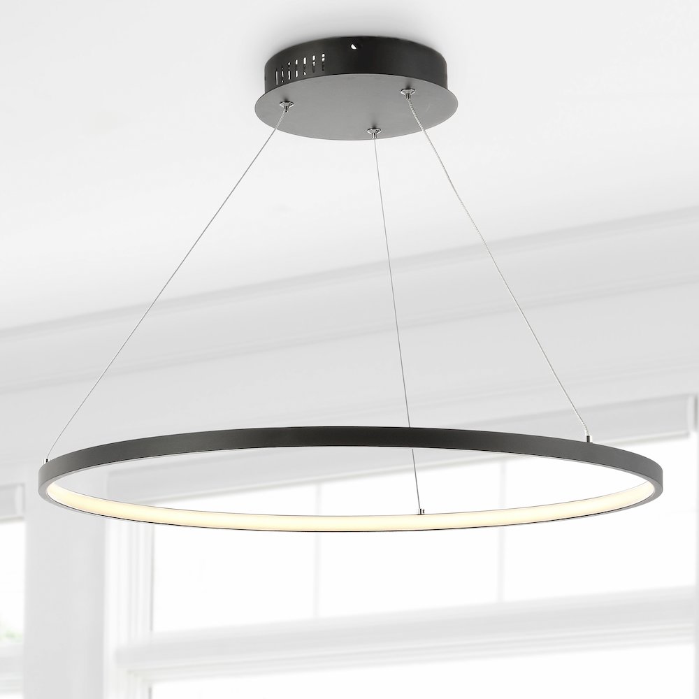 Brice Modern Contemporary Iron Integrated Led Pendant. Picture 12