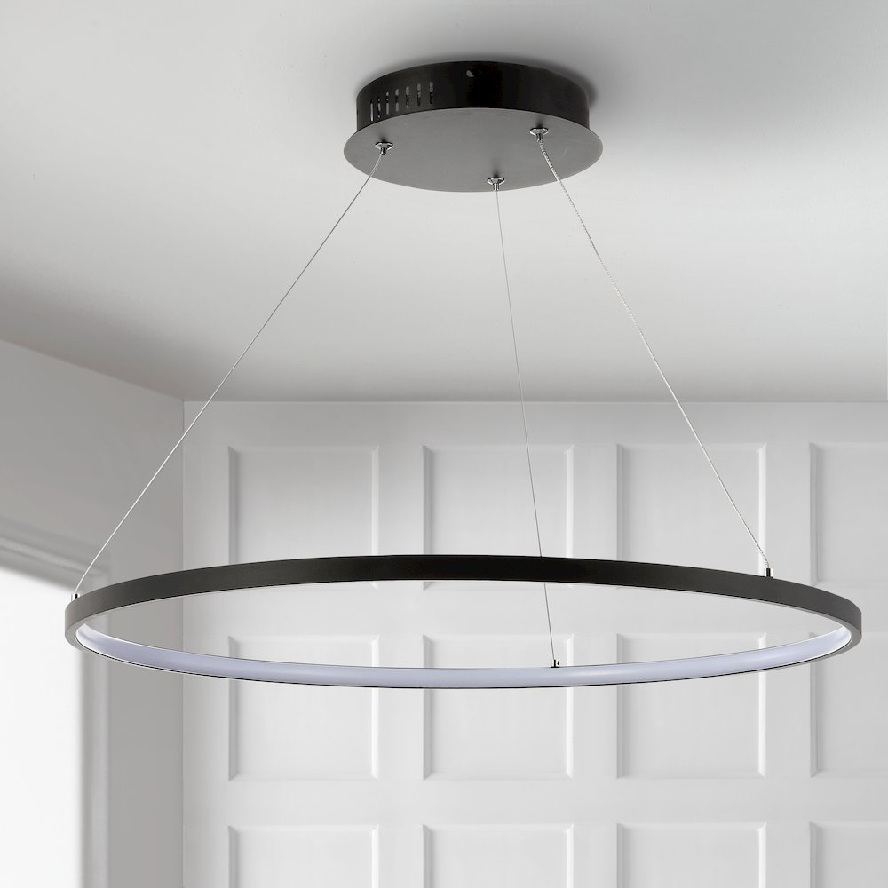 Brice Modern Contemporary Iron Integrated Led Pendant. Picture 10