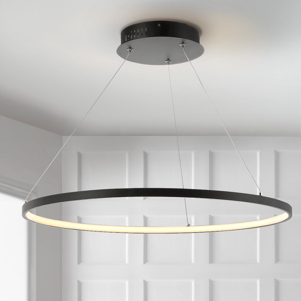 Brice Modern Contemporary Iron Integrated Led Pendant. Picture 9