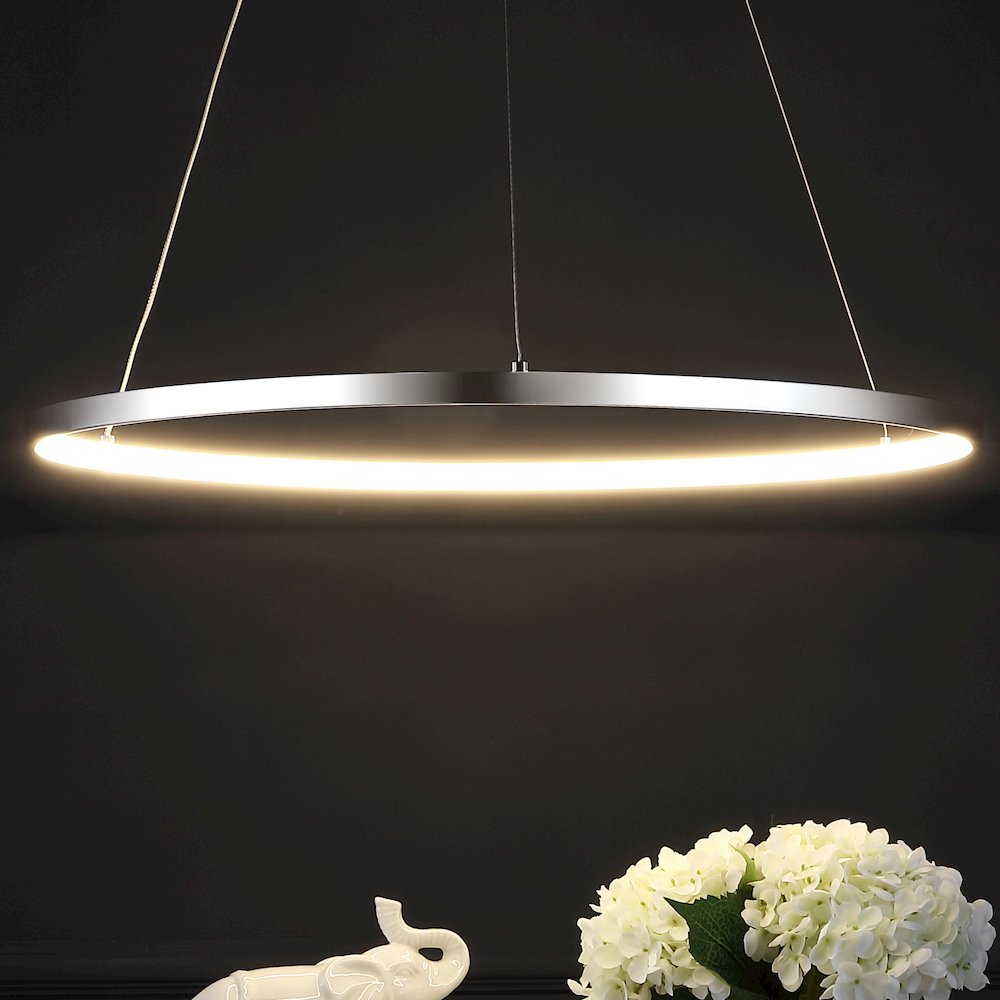 Brice Modern Contemporary Iron Integrated LED Pendant. Picture 10