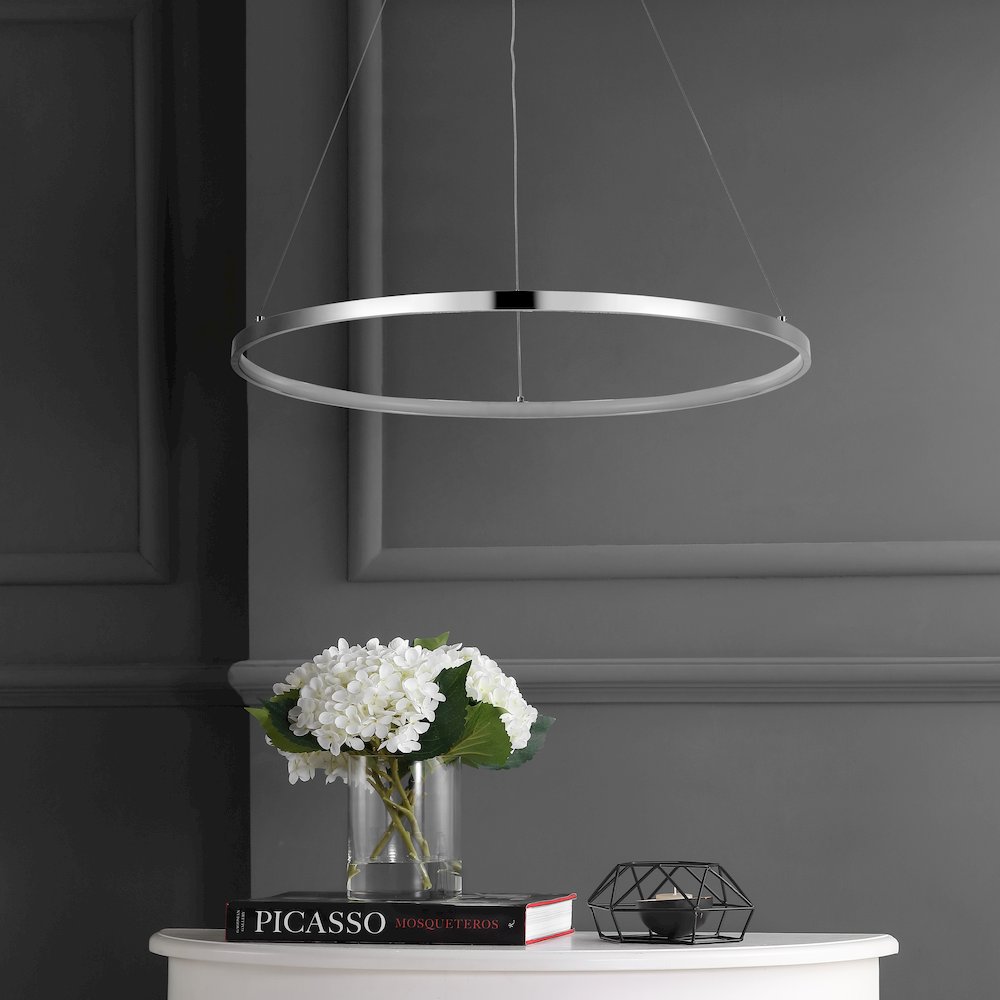 Brice Modern Contemporary Iron Integrated LED Pendant. Picture 6