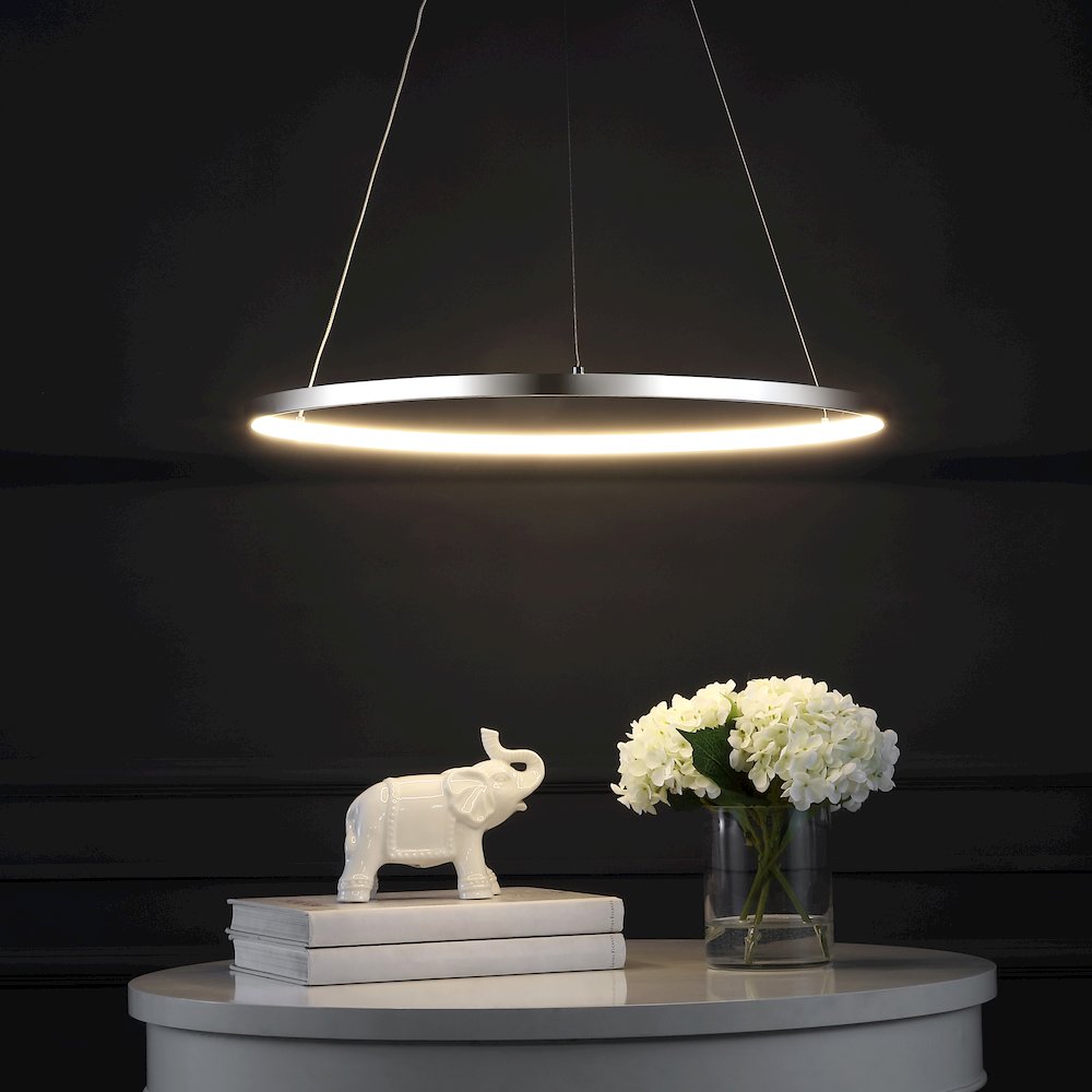 Brice Modern Contemporary Iron Integrated LED Pendant. Picture 5