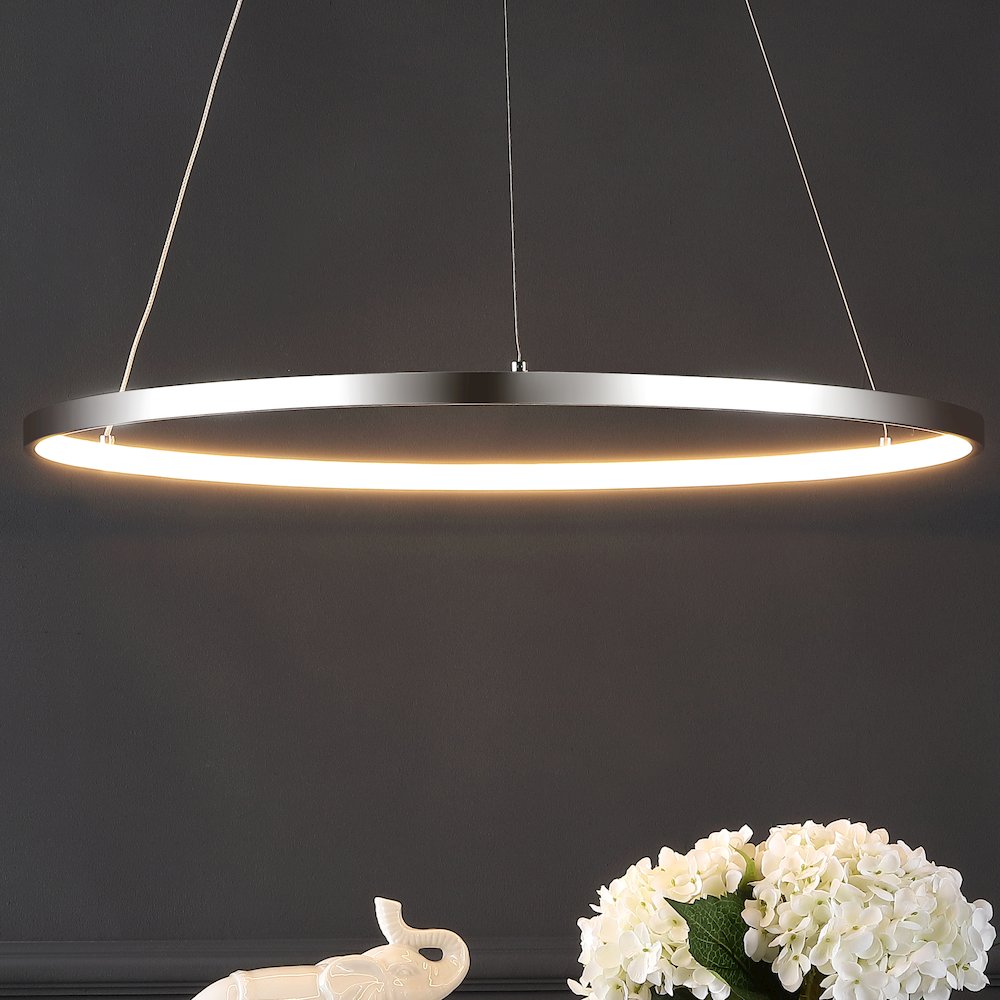 Brice Modern Contemporary Iron Integrated LED Pendant. Picture 7