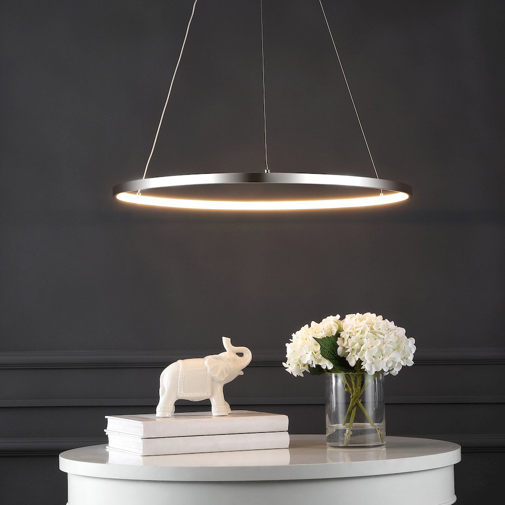Brice Modern Contemporary Iron Integrated LED Pendant. Picture 4