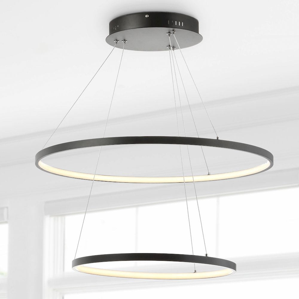Brice Modern Contemporary Iron Integrated Led Pendant. Picture 11