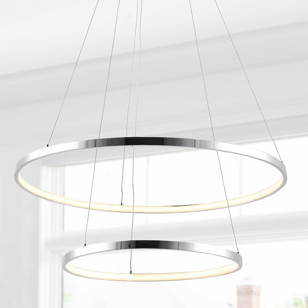Brice Modern Contemporary Iron Integrated LED Pendant. Picture 9