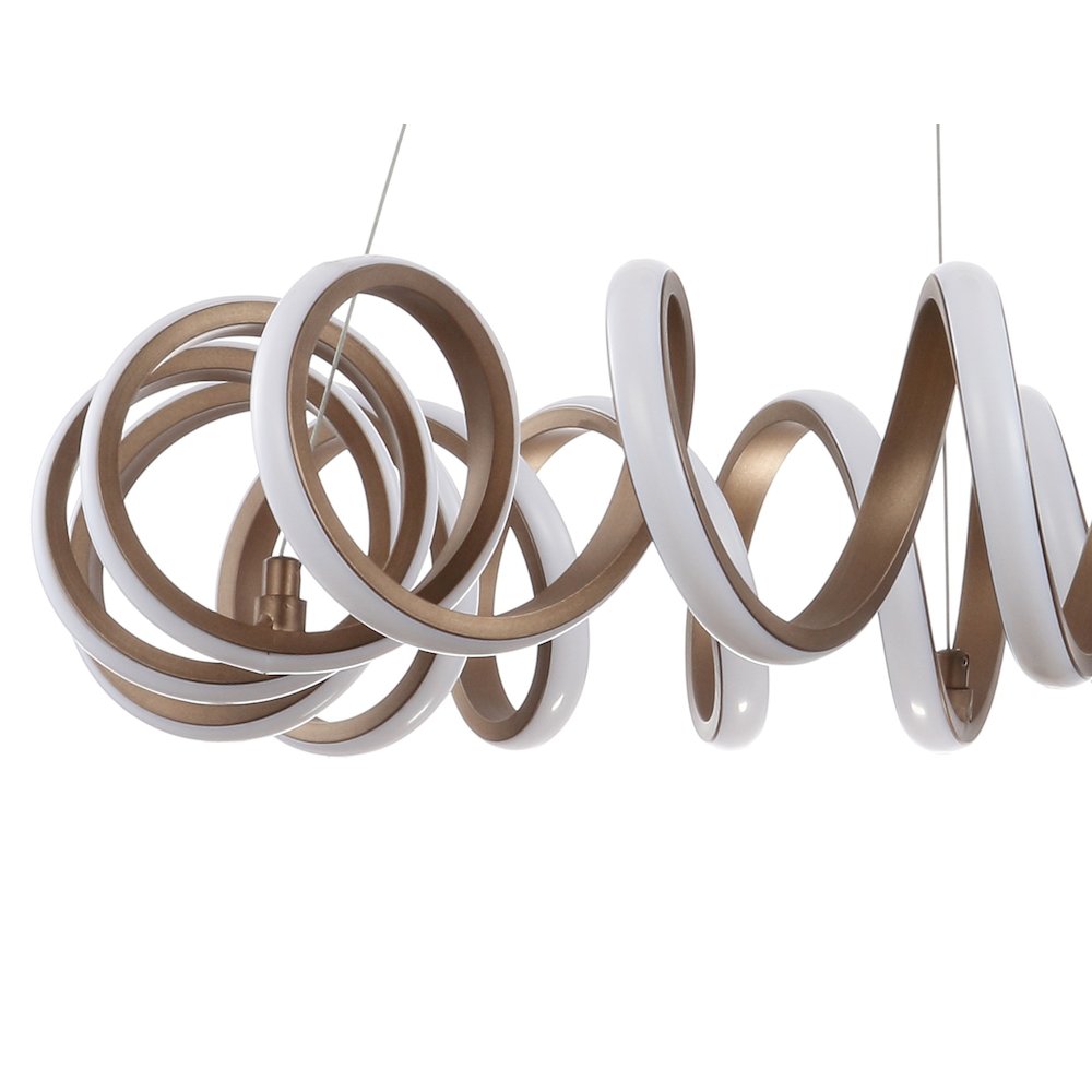 Cursive Adjustable Spiral Integrated Led Metal Chandelier Ceiling Light. Picture 3