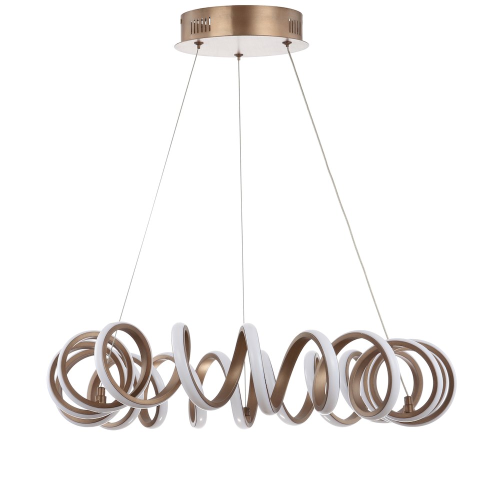 Cursive Adjustable Spiral Integrated Led Metal Chandelier Ceiling Light. Picture 2