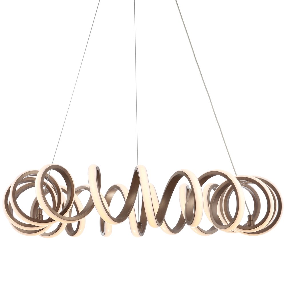 Cursive Adjustable Spiral Integrated Led Metal Chandelier Ceiling Light. Picture 5
