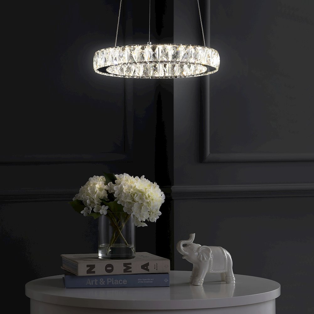 Reese Adjustable Integrated Led Metal/Crystal Pendant Pendant. Picture 9