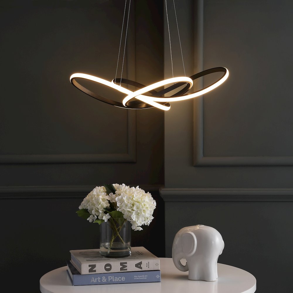 Alexia Abstract Integrated Led Metal Adjustable Pendant. Picture 6