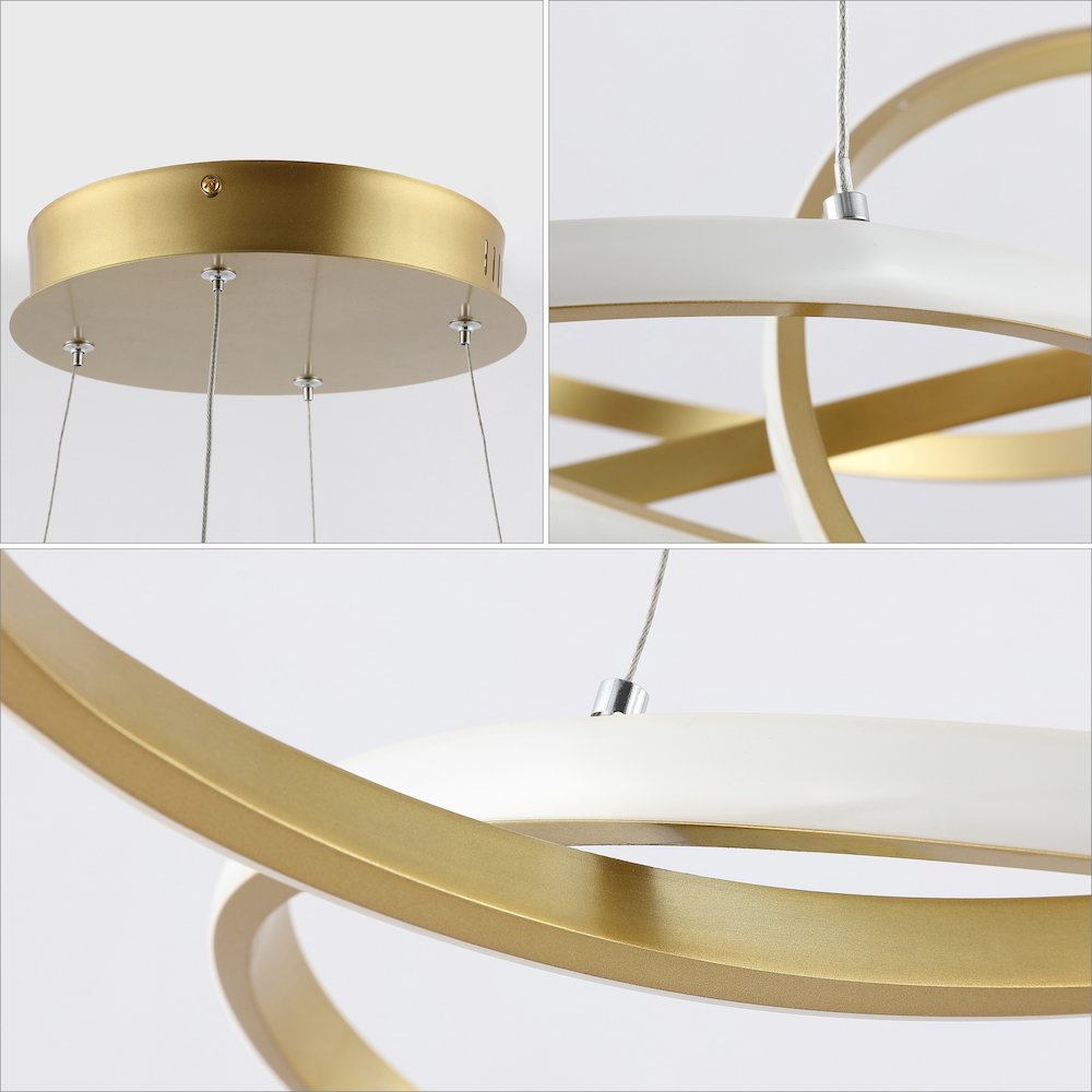 Alexia Abstract Integrated Led Metal Adjustable Pendant. Picture 4