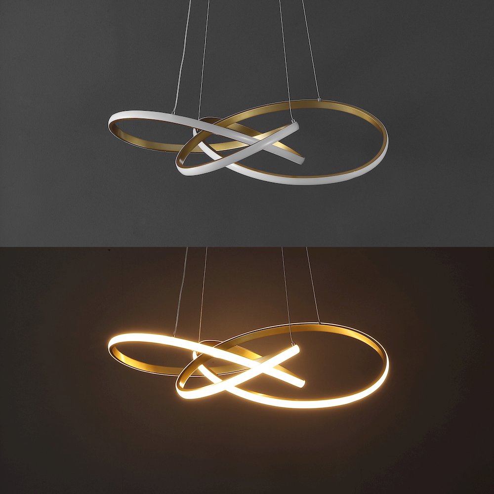 Alexia Abstract Integrated Led Metal Adjustable Pendant. Picture 6