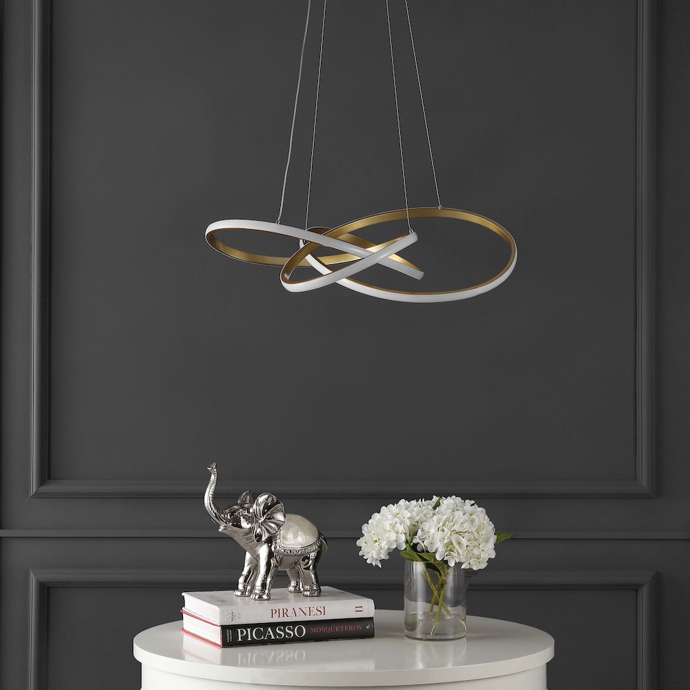Alexia Abstract Integrated Led Metal Adjustable Pendant. Picture 2