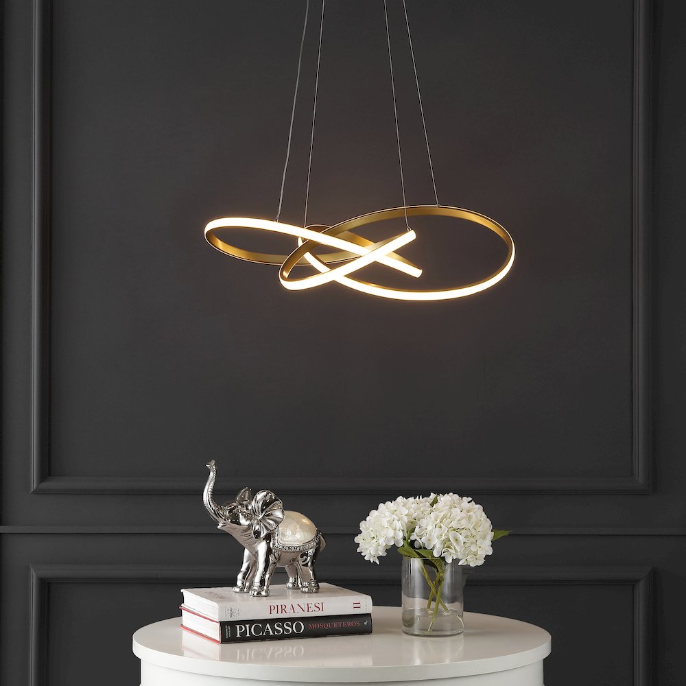 Alexia Abstract Integrated Led Metal Adjustable Pendant. Picture 1