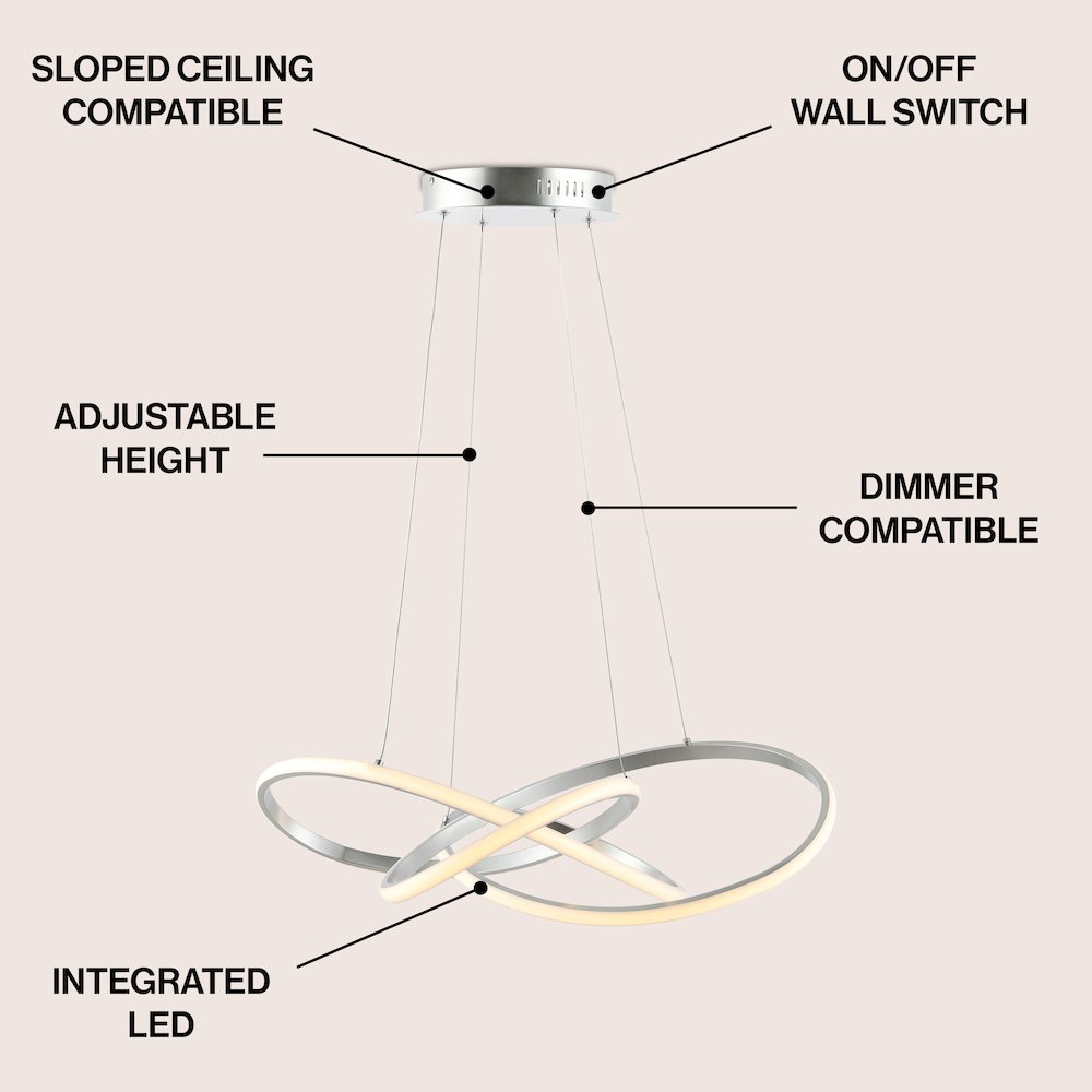 Alexia Abstract Integrated Led Metal Adjustable Pendant. Picture 6