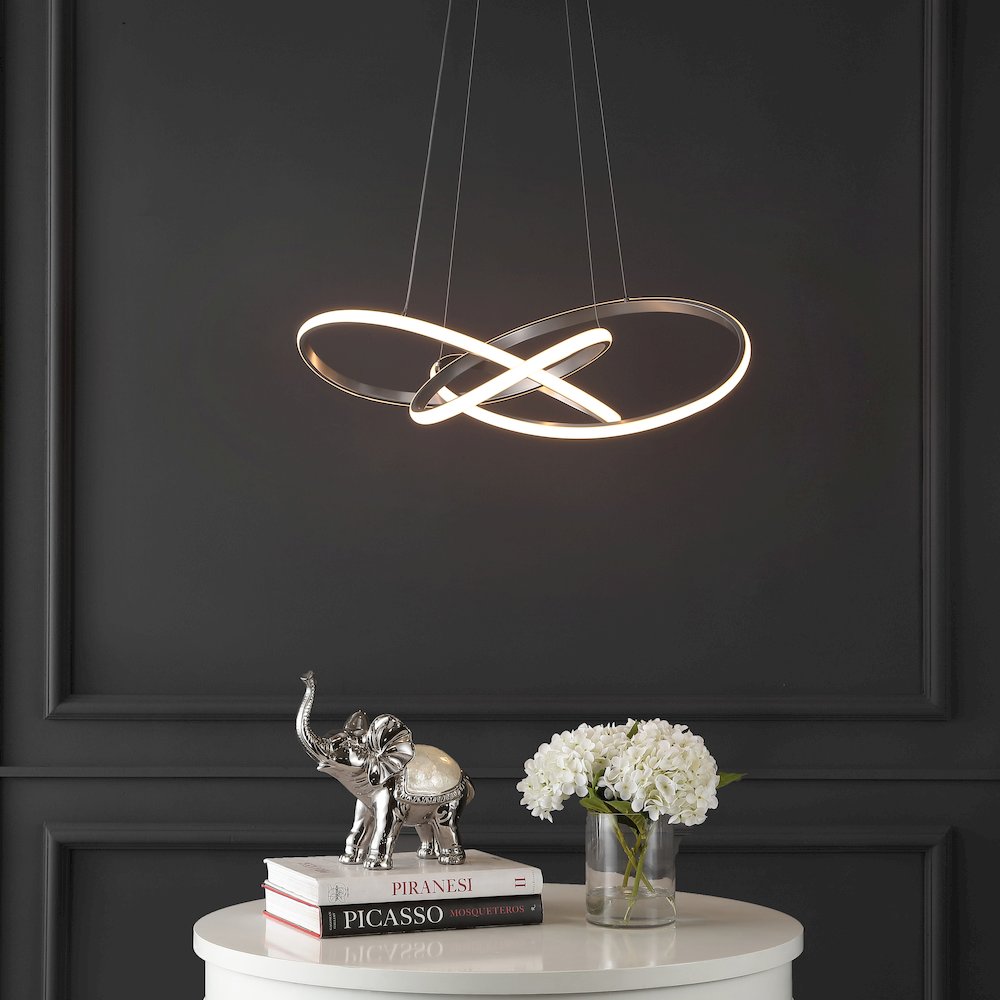 Alexia Abstract Integrated Led Metal Adjustable Pendant. Picture 1