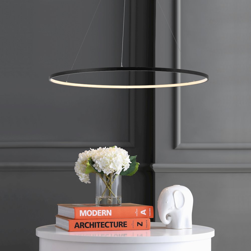 Brice Modern Contemporary Iron Integrated Led Pendant. Picture 6