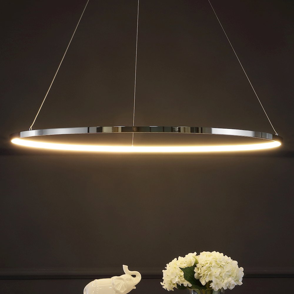 Brice Modern Contemporary Iron Integrated LED Pendant. Picture 9