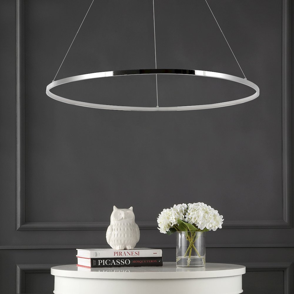 Brice Modern Contemporary Iron Integrated LED Pendant. Picture 5