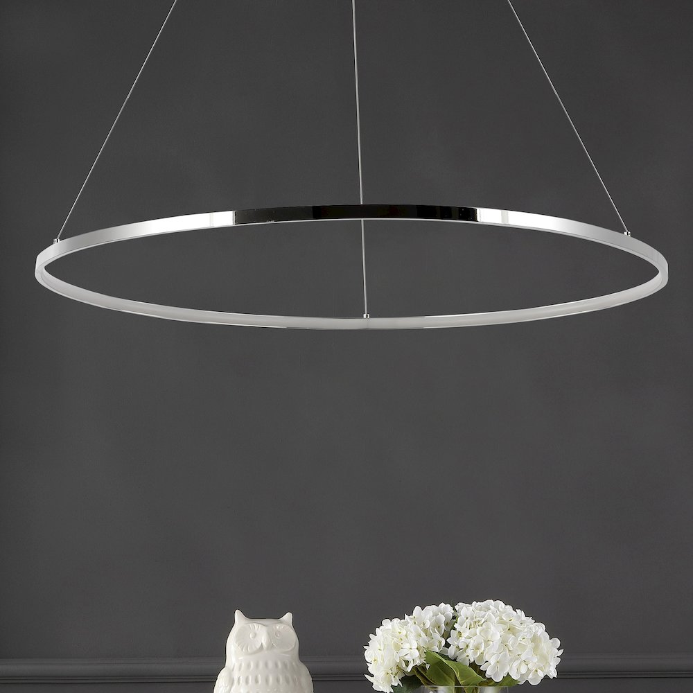 Brice Modern Contemporary Iron Integrated LED Pendant. Picture 7
