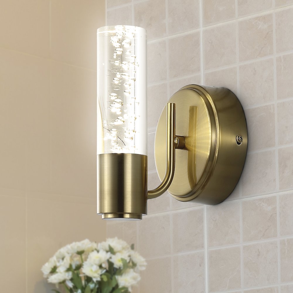 Bolha Minimalist Modern Bubble Acrylic/Iron Integrated Led Vanity Light. Picture 12
