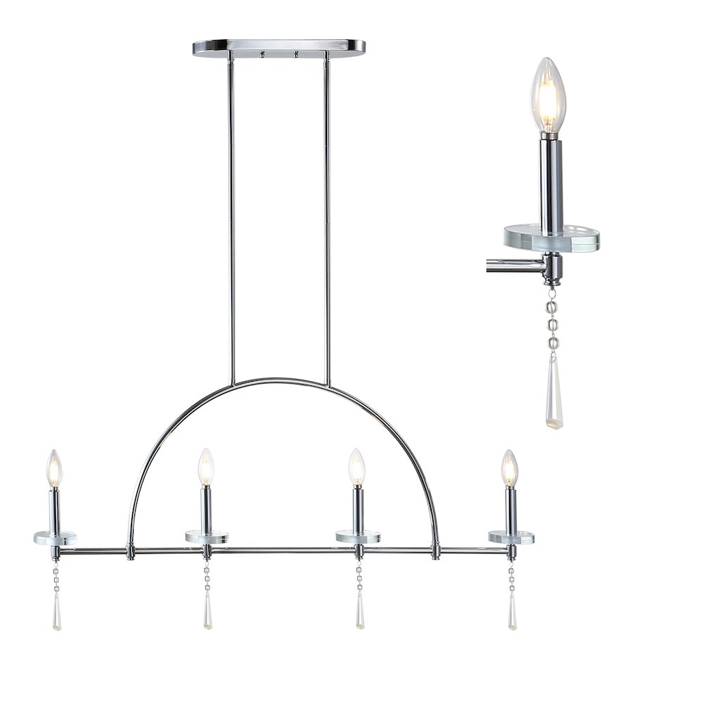 Doris Linear Metal/Crystal Led Pendant. Picture 8