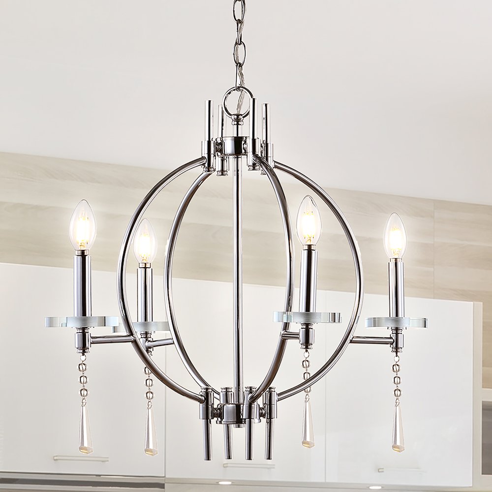 Laura Crystal/Metal Led Chandelier. Picture 13