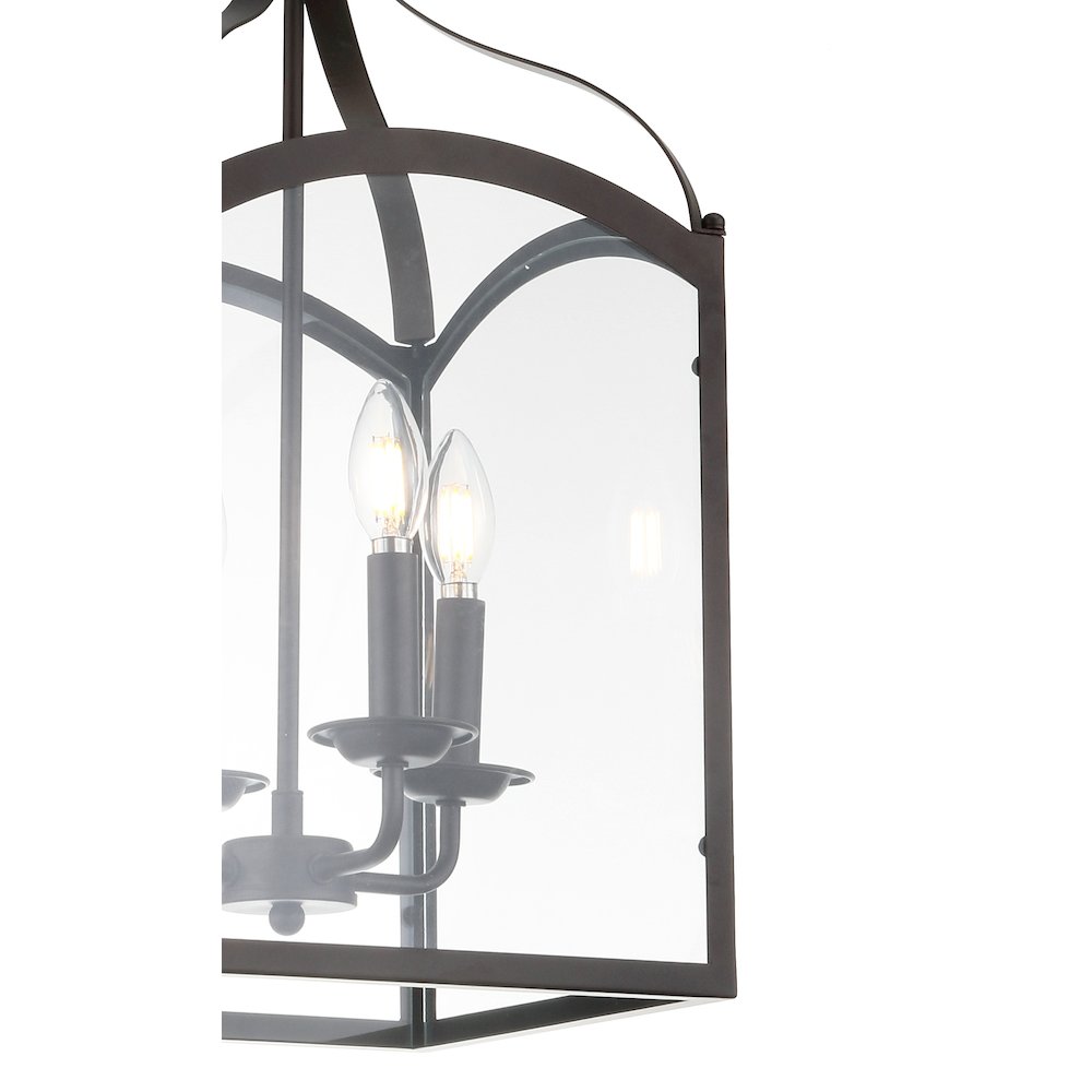 Ruth Traditional Classic Lantern Metal/Glass Led Pendant. Picture 3