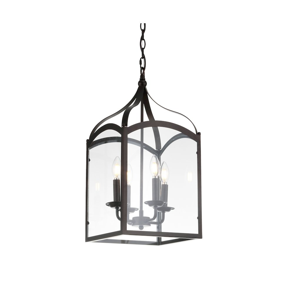 Ruth Traditional Classic Lantern Metal/Glass Led Pendant. Picture 10