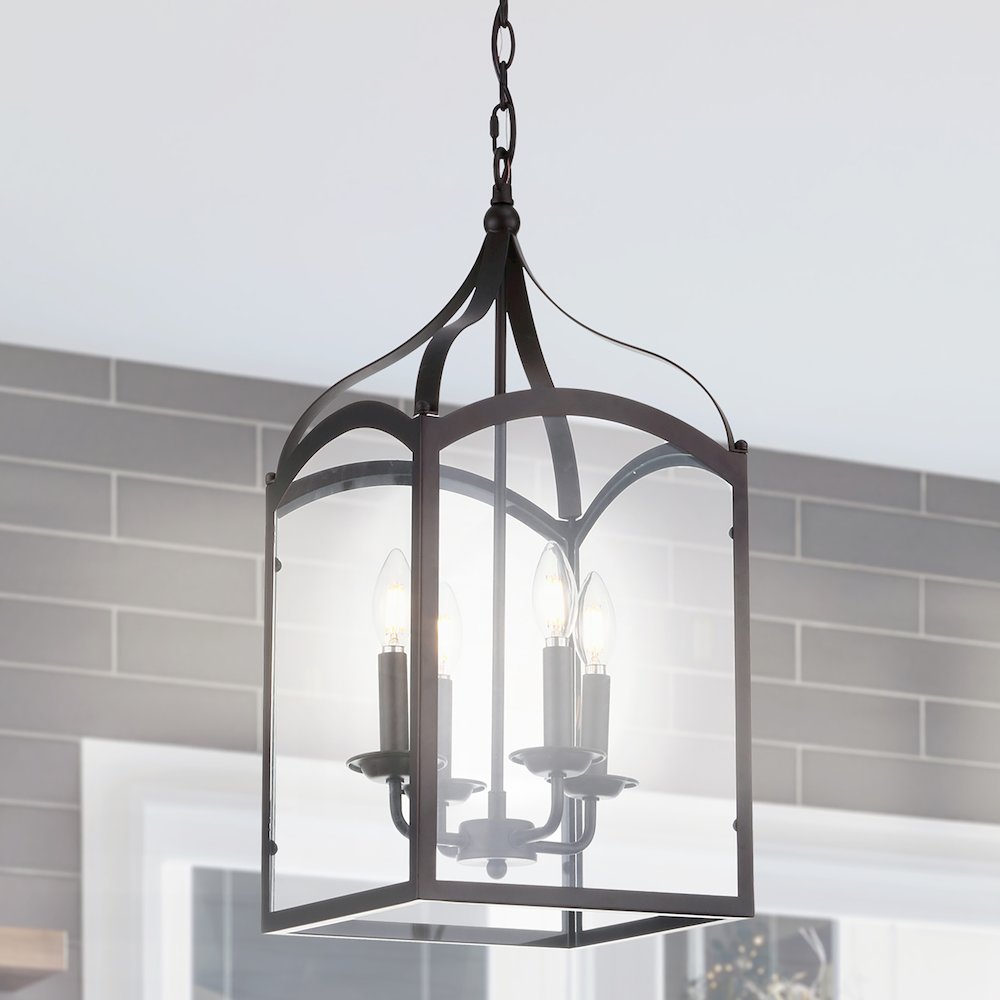 Ruth Traditional Classic Lantern Metal/Glass Led Pendant. Picture 12