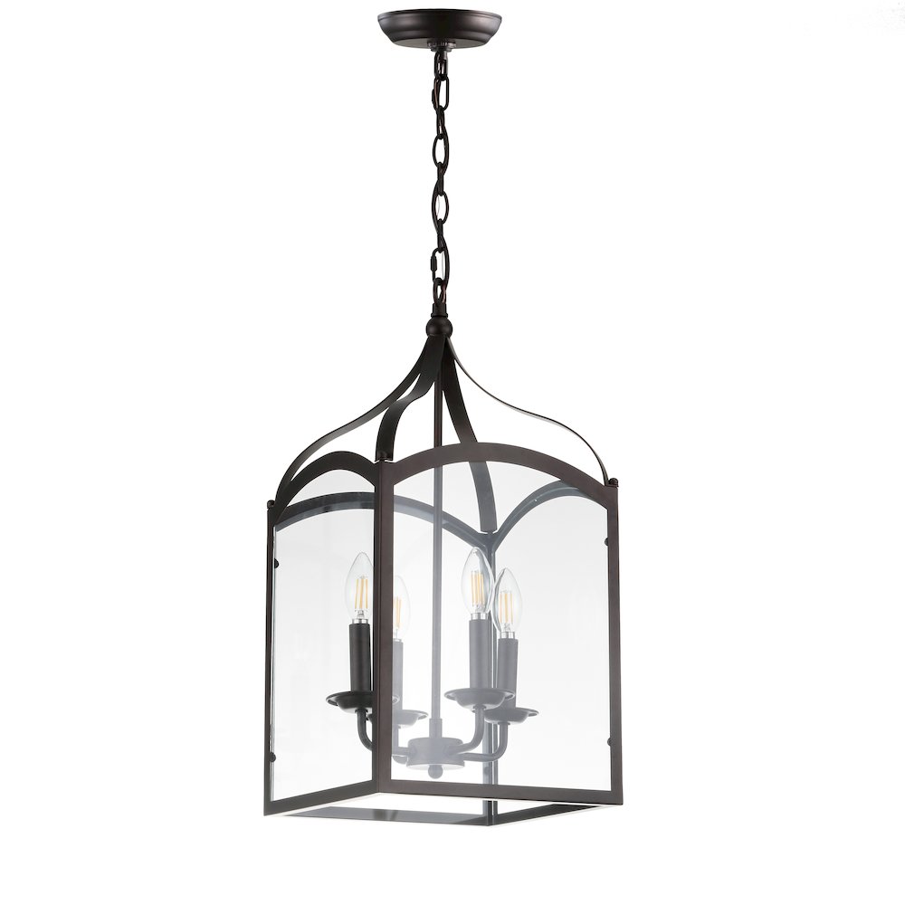 Ruth Traditional Classic Lantern Metal/Glass Led Pendant. Picture 2