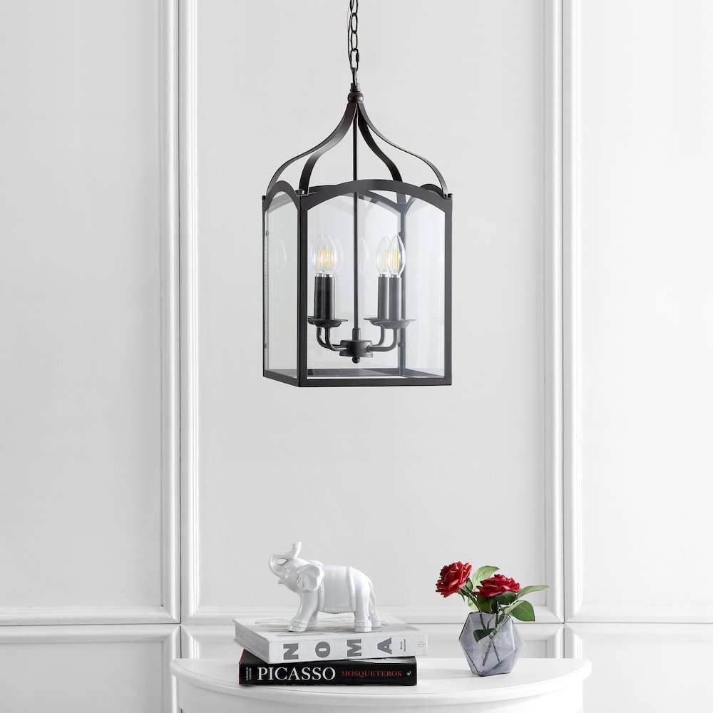 Ruth Traditional Classic Lantern Metal/Glass Led Pendant. Picture 7