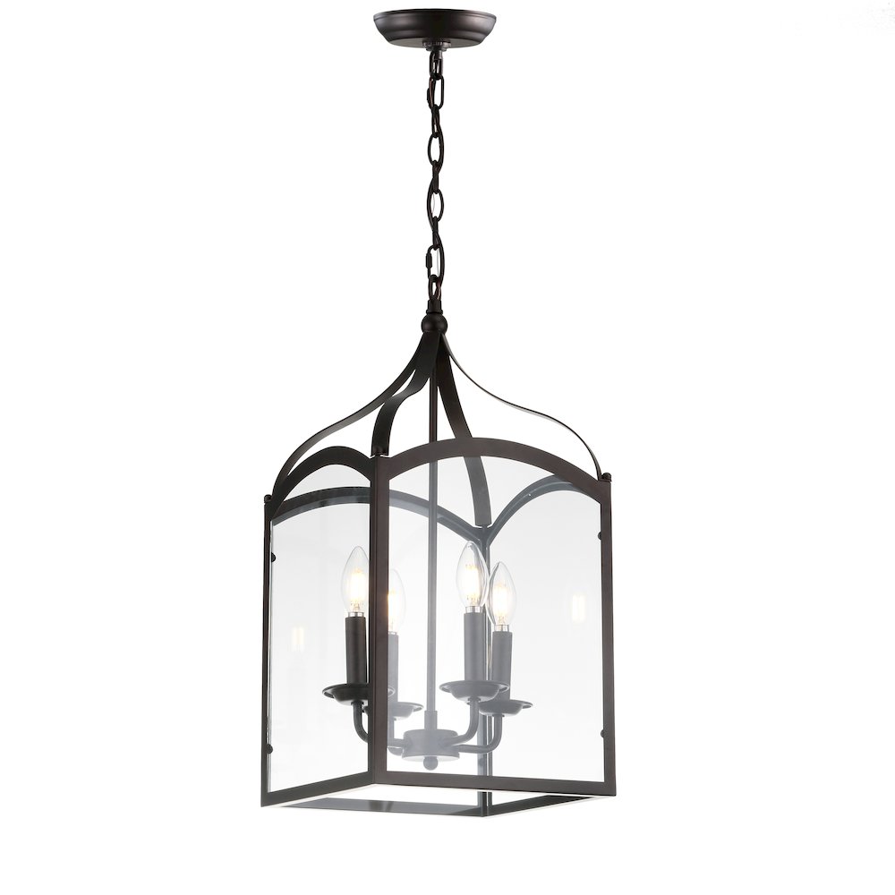 Ruth Traditional Classic Lantern Metal/Glass Led Pendant. Picture 1