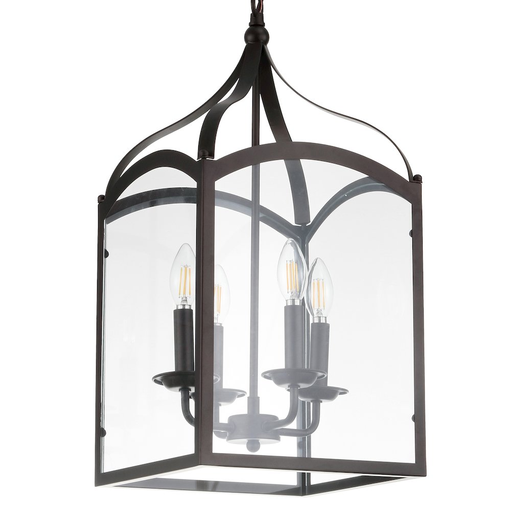 Ruth Traditional Classic Lantern Metal/Glass Led Pendant. Picture 5