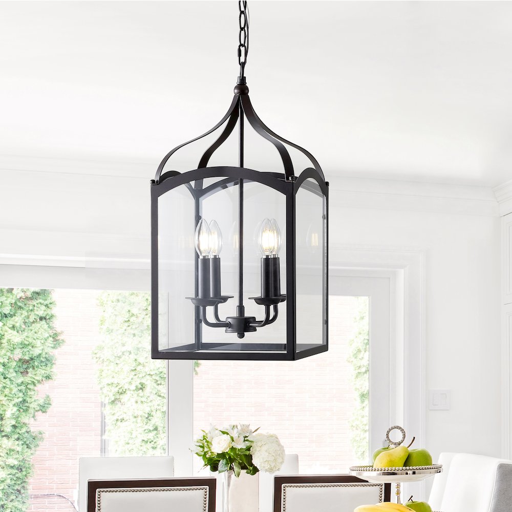 Ruth Traditional Classic Lantern Metal/Glass Led Pendant. Picture 8
