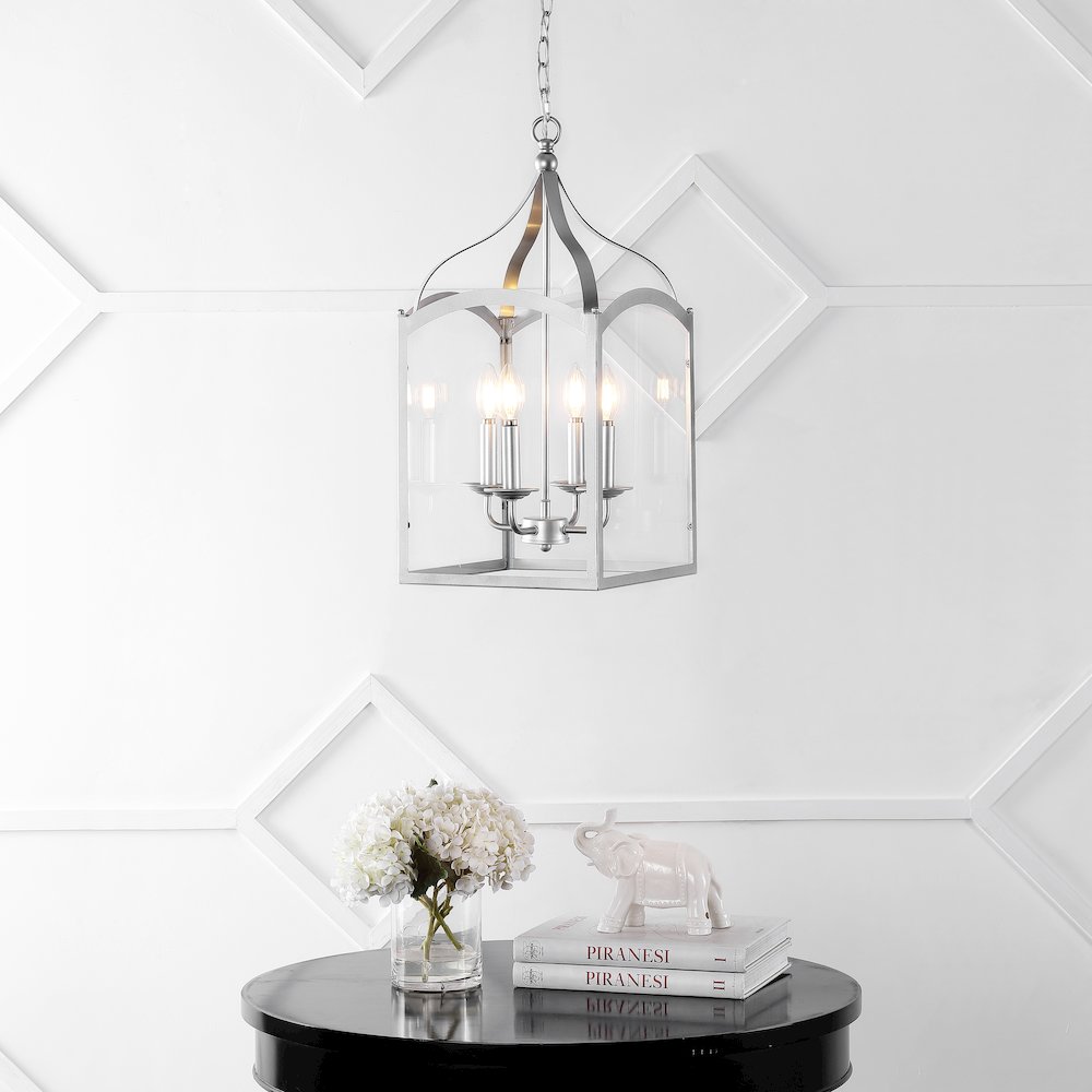 Ruth Traditional Classic Lantern Metal/Glass Led Pendant. Picture 4
