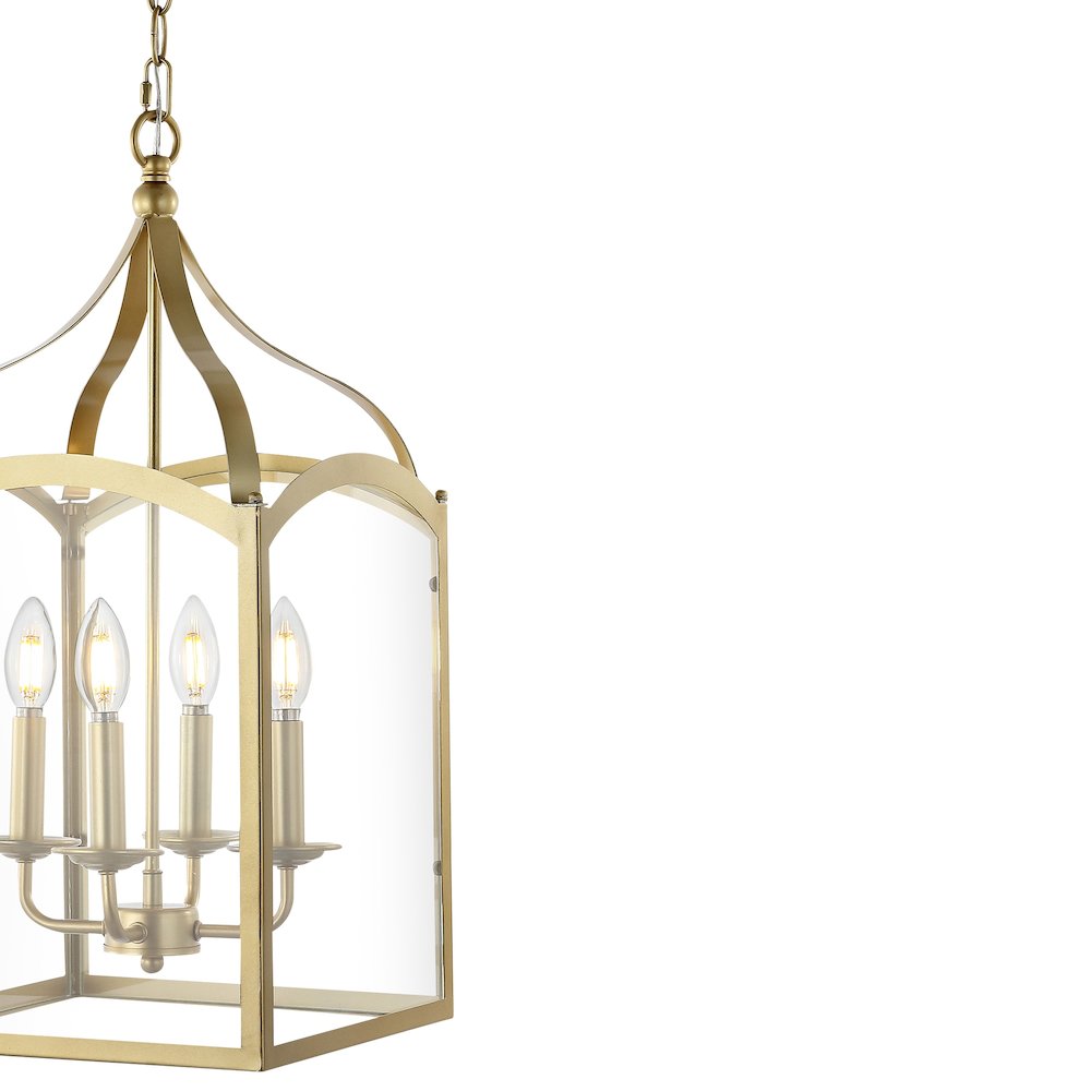 Ruth Traditional Classic Lantern Metal/Glass Led Pendant. Picture 2