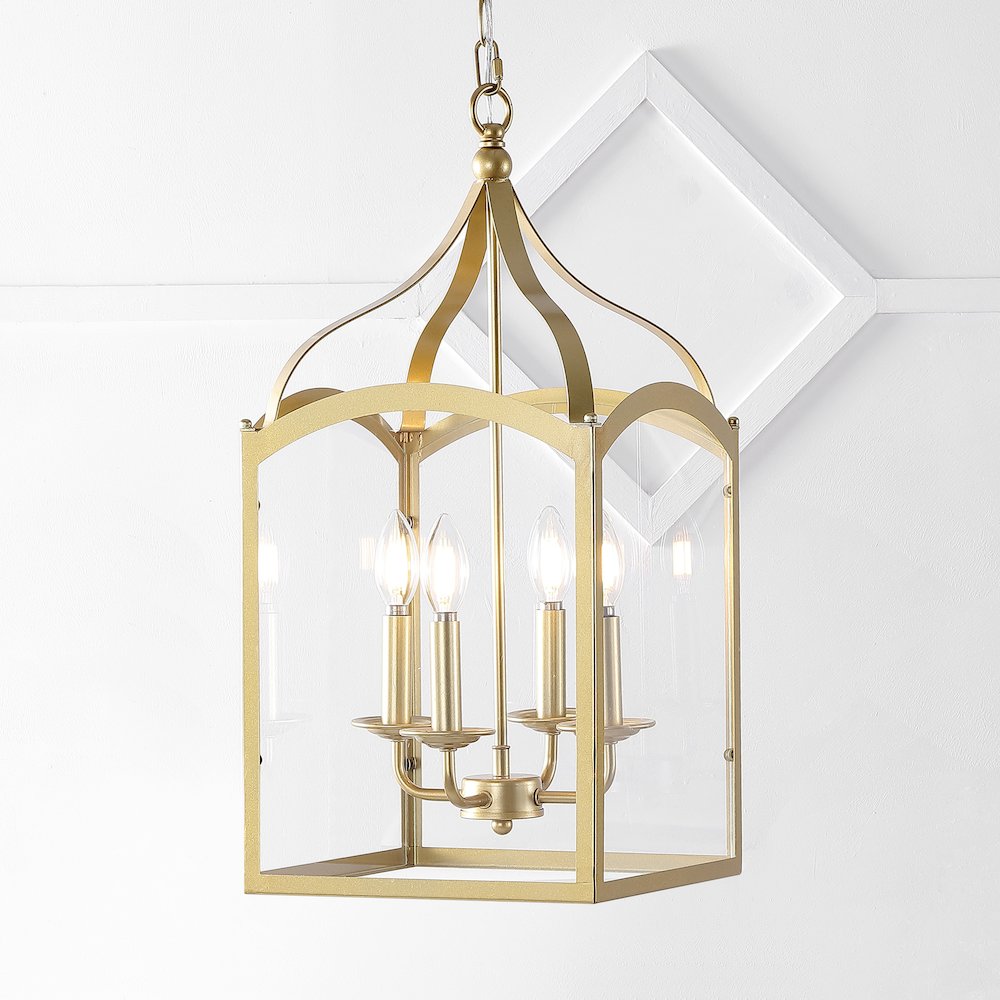 Ruth Traditional Classic Lantern Metal/Glass Led Pendant. Picture 8