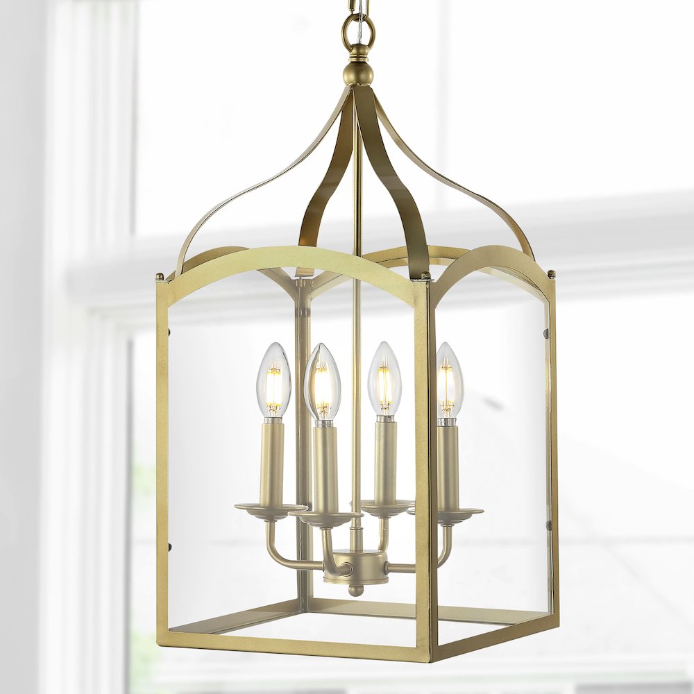 Ruth Traditional Classic Lantern Metal/Glass Led Pendant. Picture 9