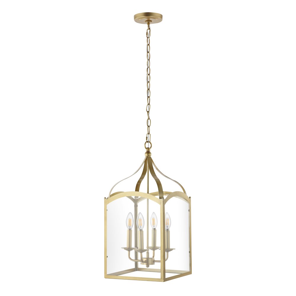 Ruth Traditional Classic Lantern Metal/Glass Led Pendant. Picture 1