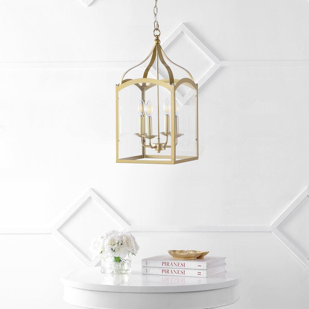 Ruth Traditional Classic Lantern Metal/Glass Led Pendant. Picture 5
