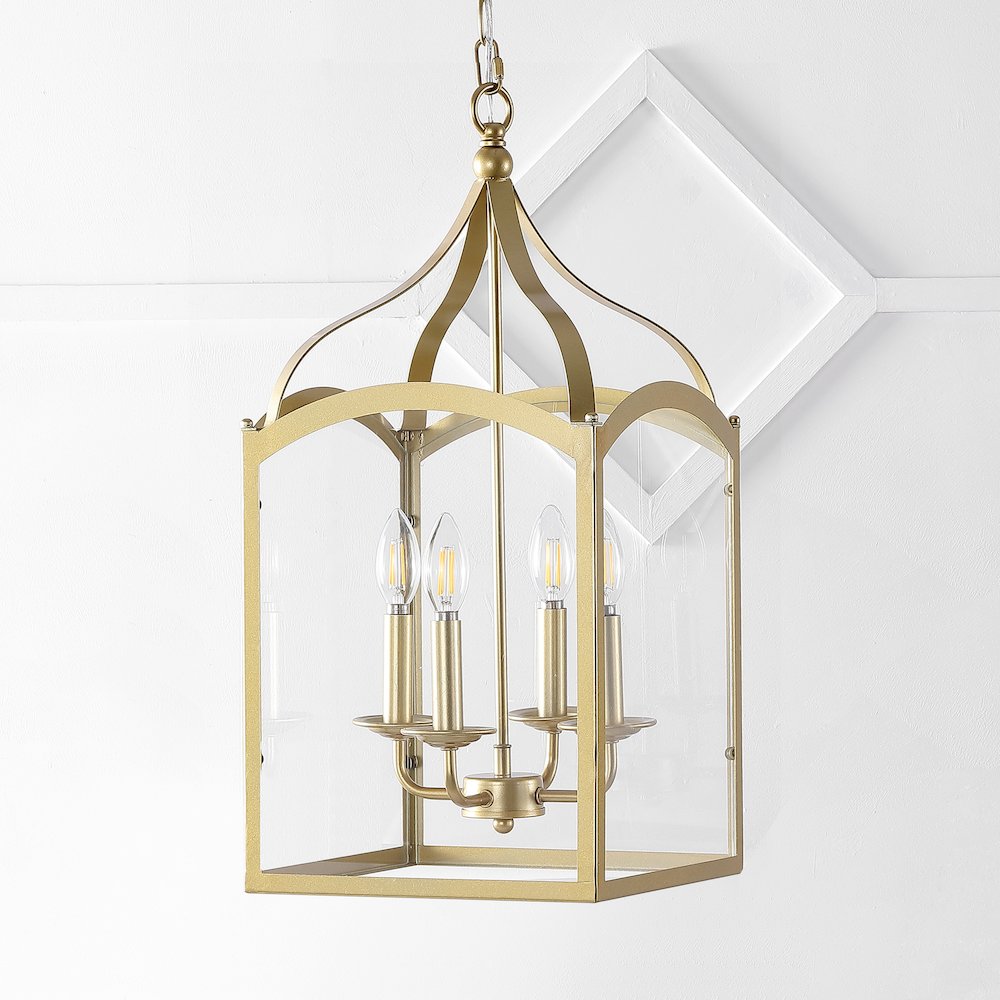 Ruth Traditional Classic Lantern Metal/Glass Led Pendant. Picture 6