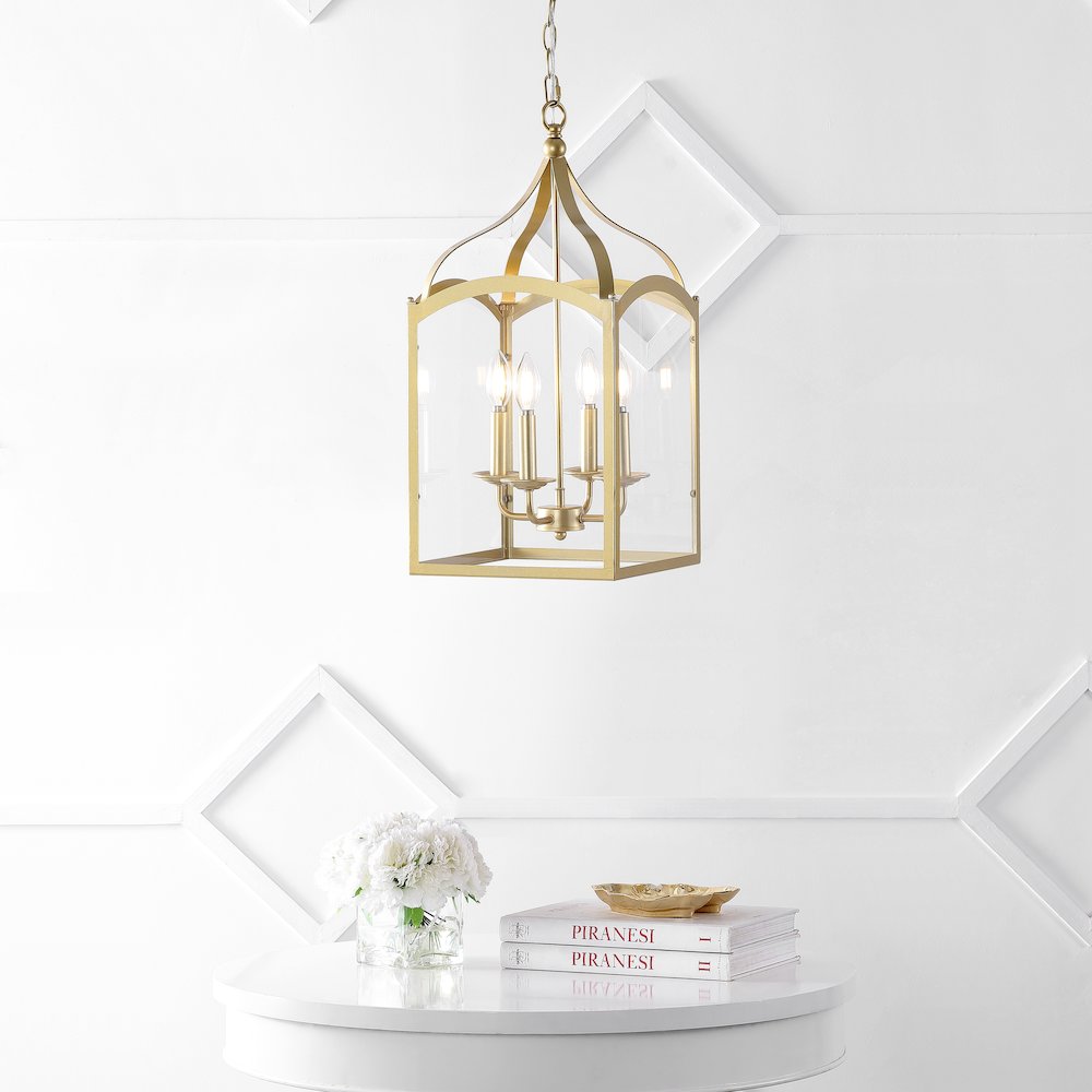 Ruth Traditional Classic Lantern Metal/Glass Led Pendant. Picture 4