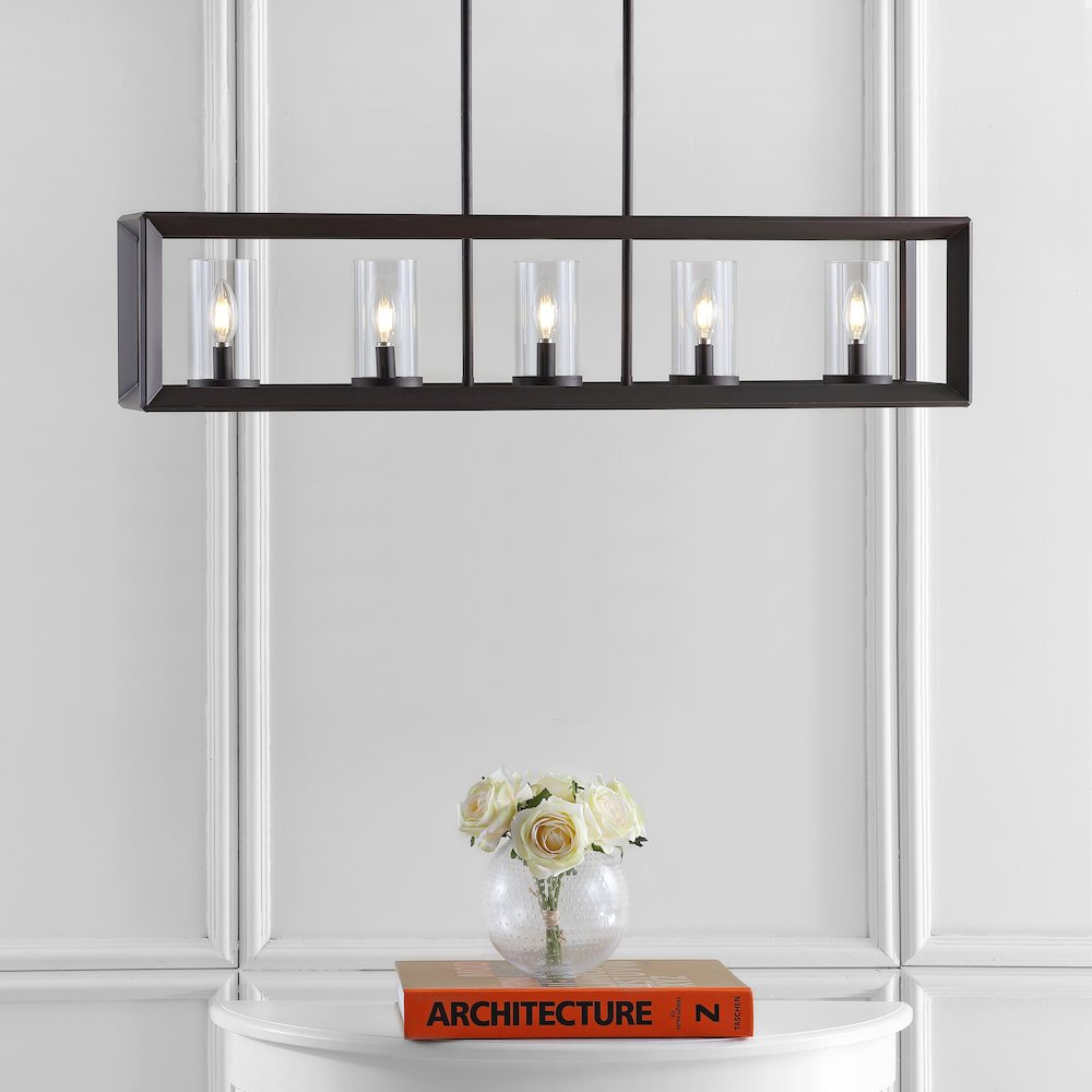 Anna Linear Metal/Glass Led Pendant. Picture 5
